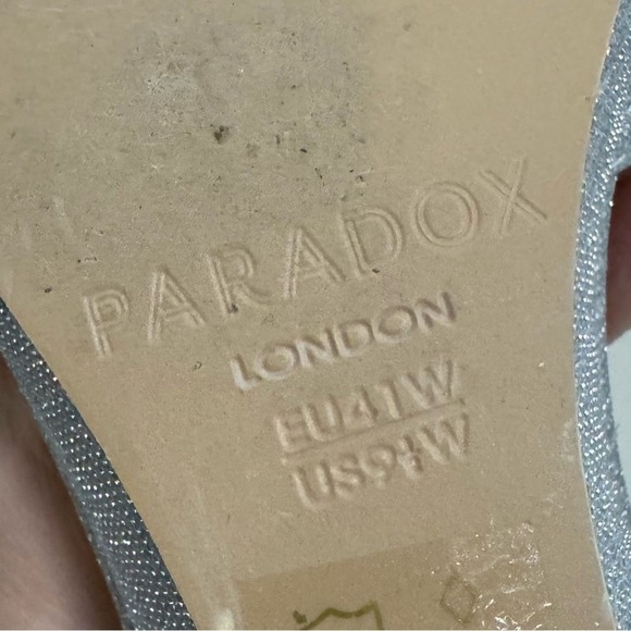 Paradox London Pink Silver Glitter Wedge Sandals Women's 9.5 Party Prom - Picture 7 of 8